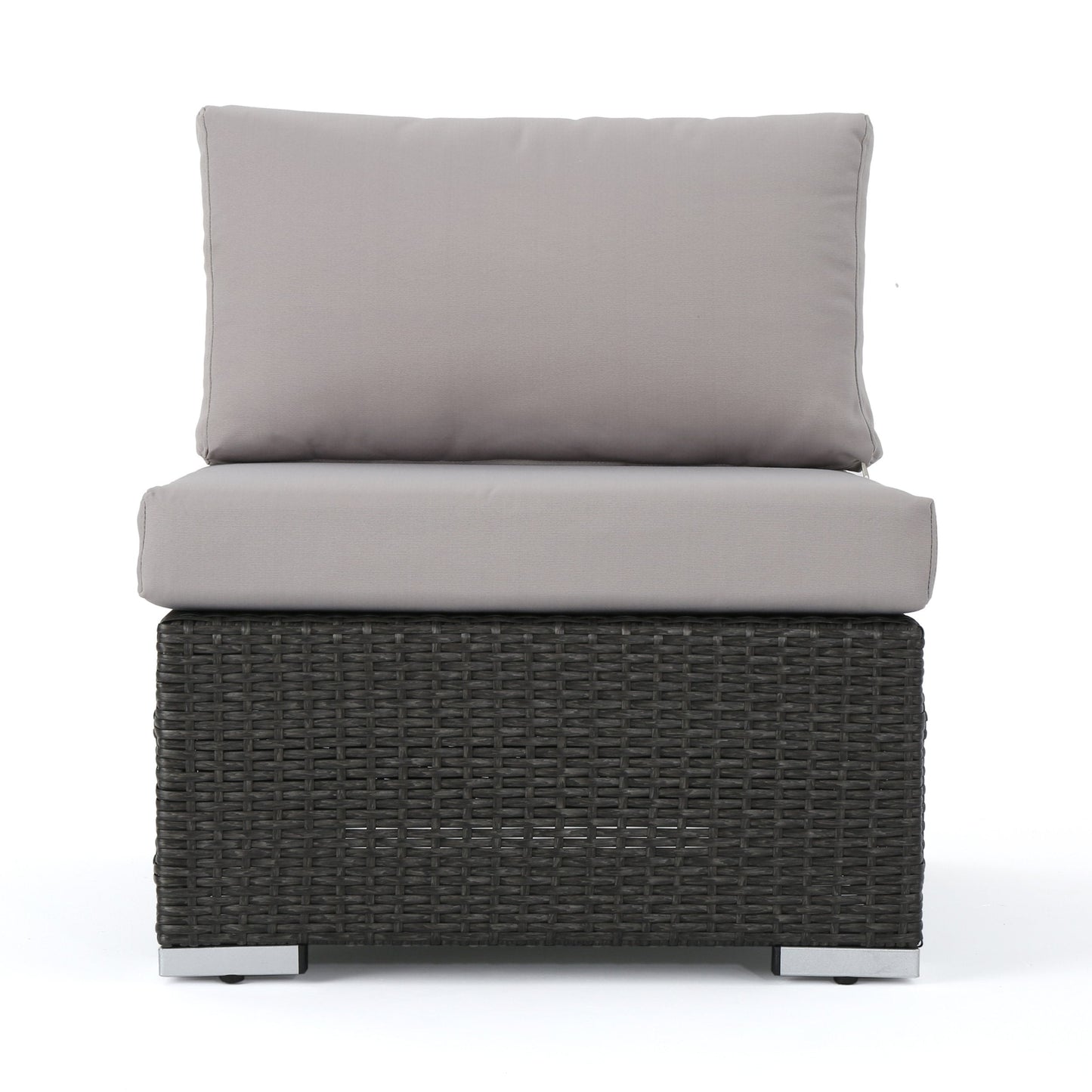 Outdoor 5 Seater L Shaped Wicker Sofa and Ottoman Set - NH759903
