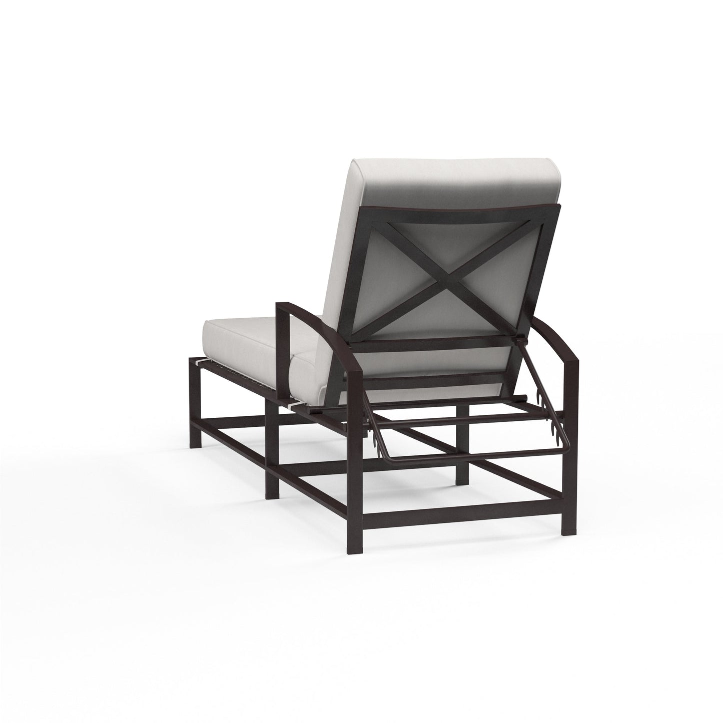 La Jolla Chaise in Canvas Flax w/ Self Welt - Espresso | Sunset West - SW401-9-FLAX-STKIT