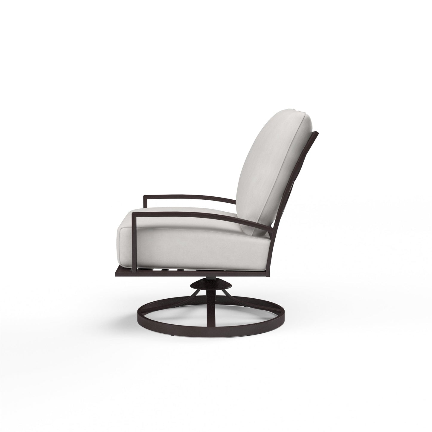 La Jolla Club Swivel in Canvas Flax w/ Self Welt - Espresso | Sunset West - SW401-21SR-FLX-STKIT
