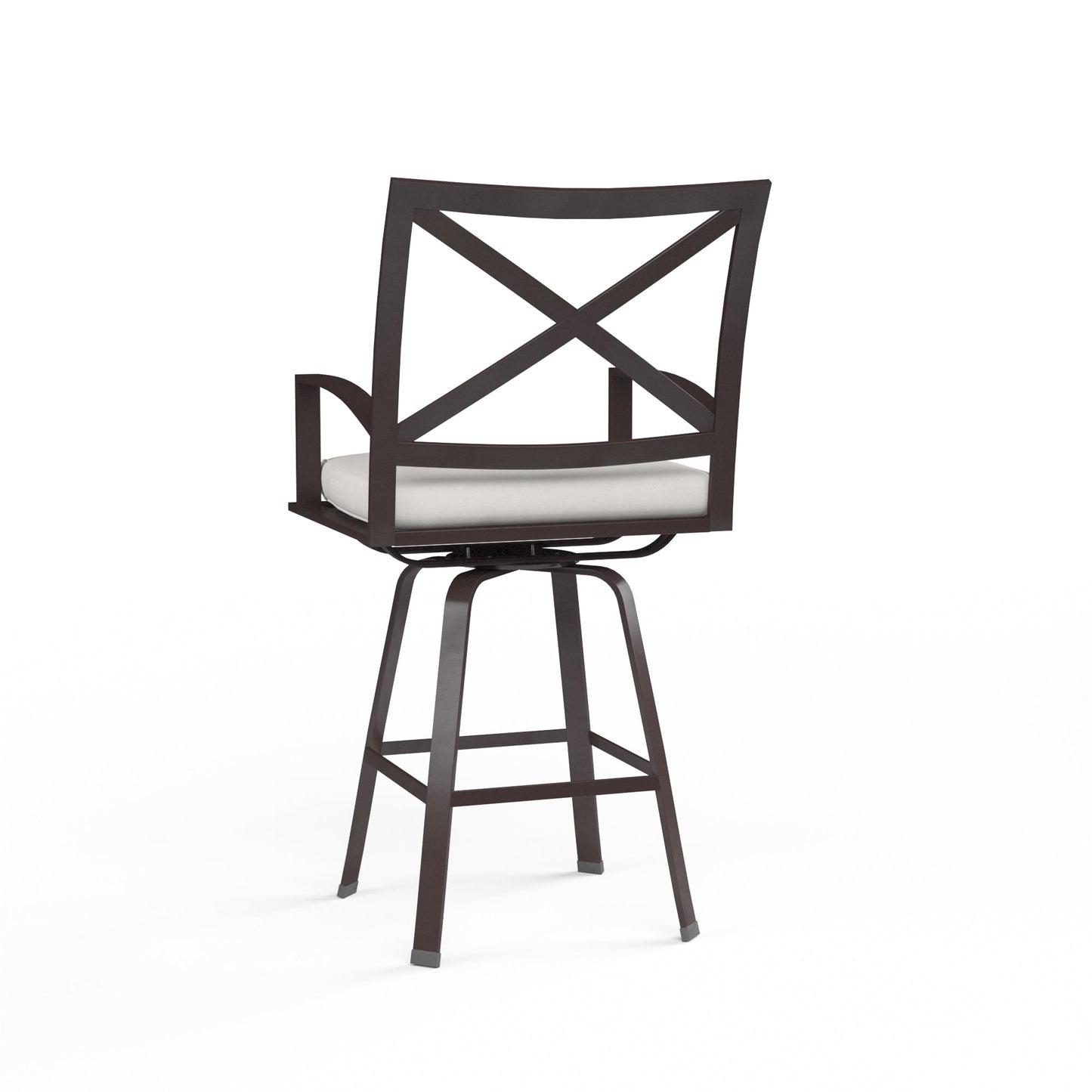 La Jolla Swivel Barstool in Canvas Flax w/ Self Welt - Espresso | Sunset West - SW401-7B-FLAX-STKIT