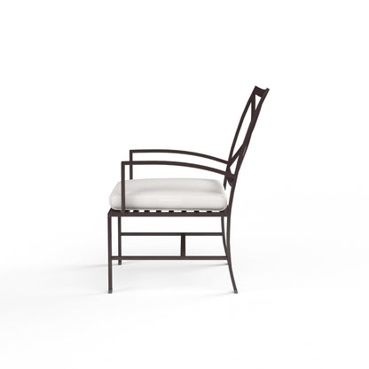 La Jolla Dining Chair in Canvas Flax w/ Self Welt - Espresso | Sunset West - SW401-1-FLAX-STKIT