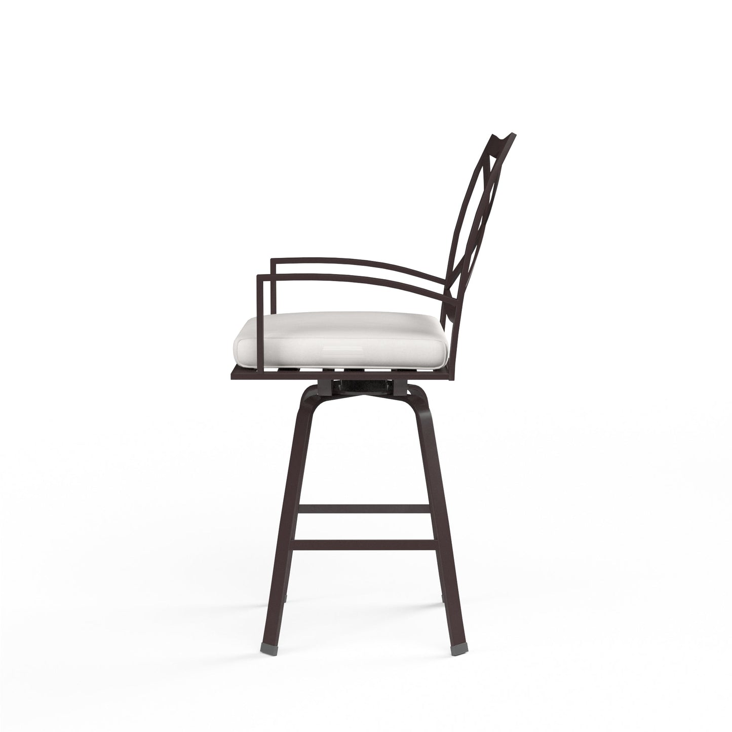 La Jolla Swivel Barstool in Canvas Flax w/ Self Welt - Espresso | Sunset West - SW401-7B-FLAX-STKIT