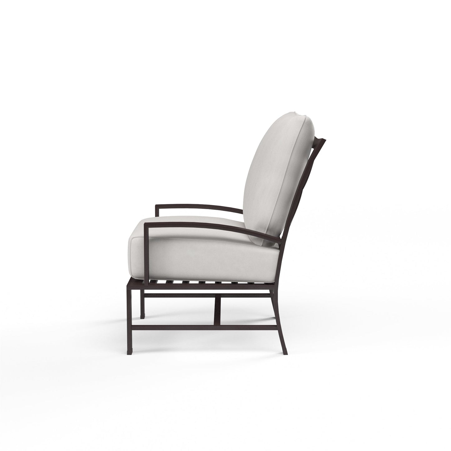 La Jolla Club Chair in Canvas Flax w/ Self Welt - Espresso | Sunset West - SW401-21-FLAX-STKIT