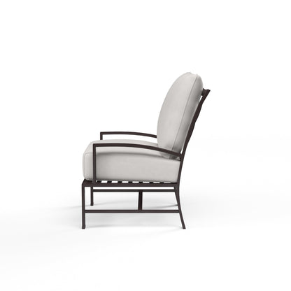 La Jolla Club Chair in Canvas Flax w/ Self Welt - Espresso | Sunset West - SW401-21-FLAX-STKIT