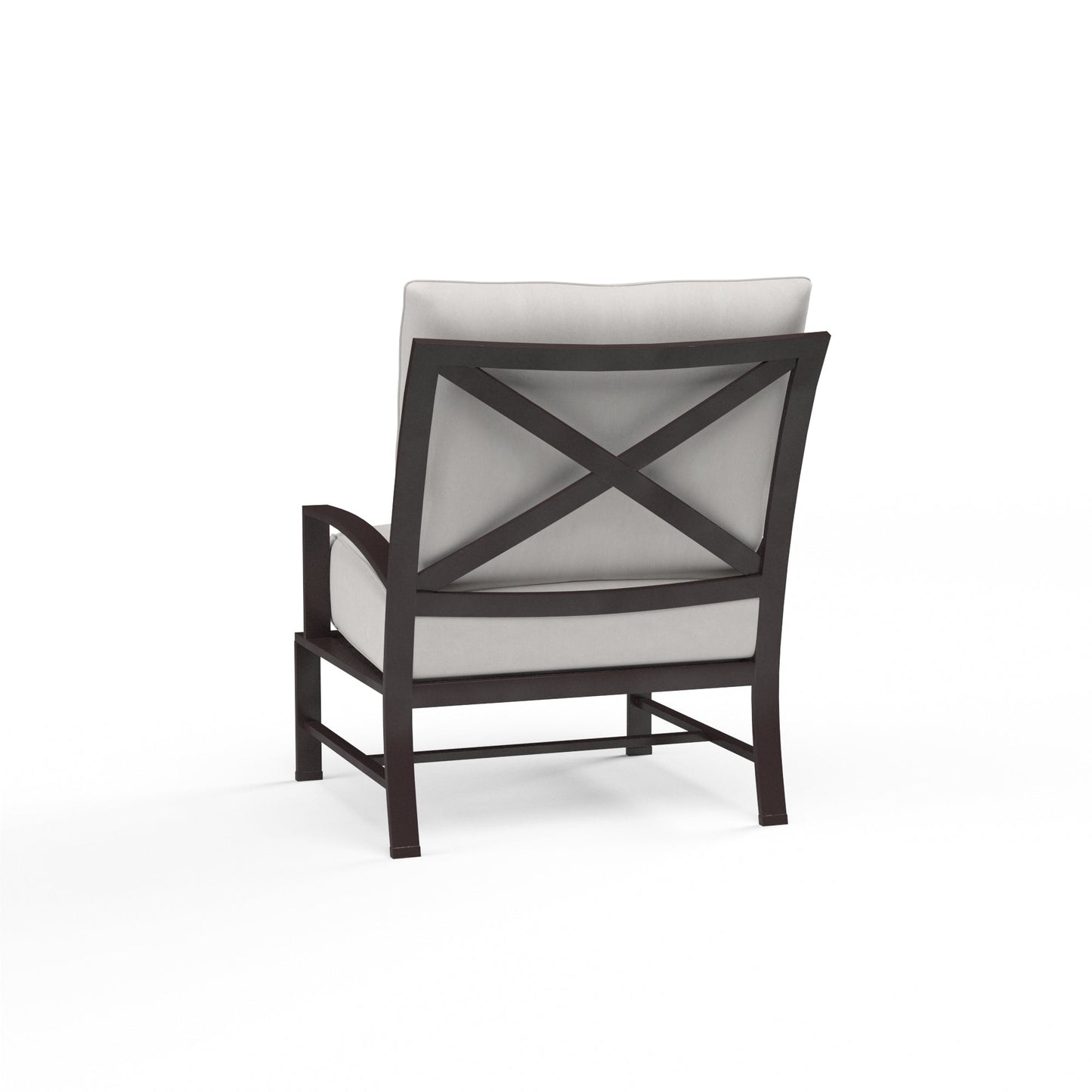 La Jolla Club Chair in Canvas Flax w/ Self Welt - Espresso | Sunset West - SW401-21-FLAX-STKIT