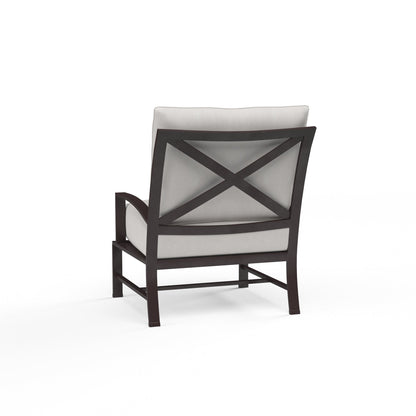 La Jolla Club Chair in Canvas Flax w/ Self Welt - Espresso | Sunset West - SW401-21-FLAX-STKIT
