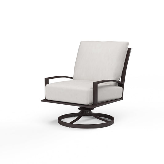 La Jolla Club Swivel in Canvas Flax w/ Self Welt - Espresso | Sunset West - SW401-21SR-FLX-STKIT