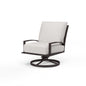 La Jolla Club Swivel in Canvas Flax w/ Self Welt - Espresso | Sunset West - SW401-21SR-FLX-STKIT