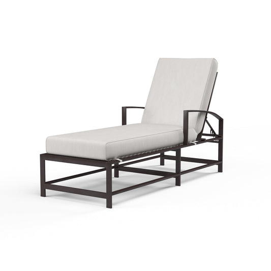La Jolla Chaise in Canvas Flax w/ Self Welt - Espresso | Sunset West - SW401-9-FLAX-STKIT