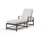 La Jolla Chaise in Canvas Flax w/ Self Welt - Espresso | Sunset West - SW401-9-FLAX-STKIT