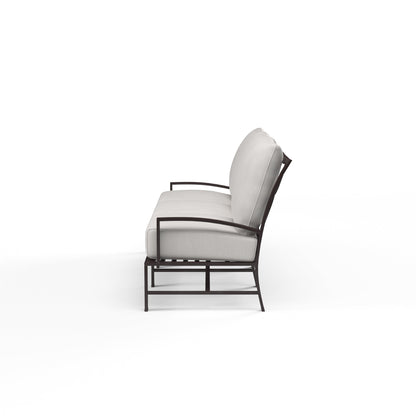 La Jolla Sofa in Canvas Flax w/ Self Welt - Espresso | Sunset West - SW401-23-FLAX-STKIT
