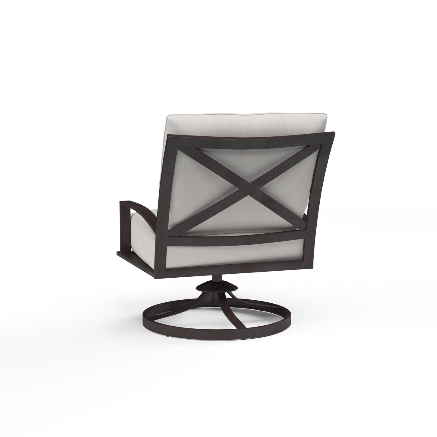 La Jolla Club Swivel in Canvas Flax w/ Self Welt - Espresso | Sunset West - SW401-21SR-FLX-STKIT