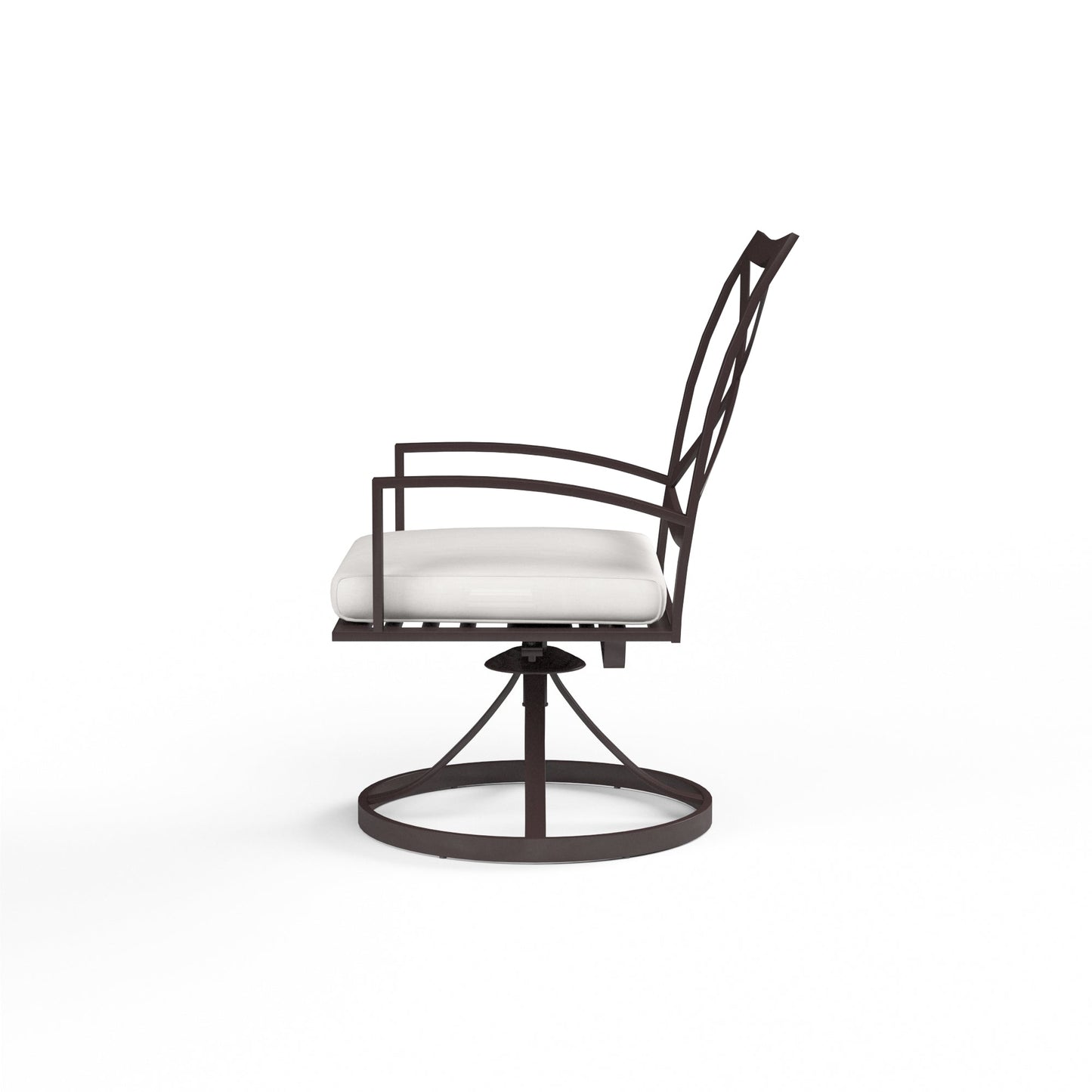 La Jolla Swivel Dining Chair in Canvas Flax w/ Self Welt - Espresso | Sunset West - SW401-11-FLAX-STKIT
