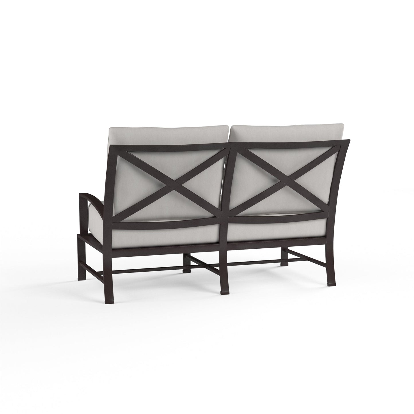 La Jolla Loveseat in Canvas Flax w/ Self Welt - Espresso | Sunset West - SW401-22-FLAX-STKIT