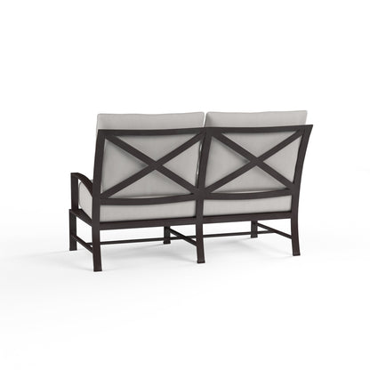 La Jolla Loveseat in Canvas Flax w/ Self Welt - Espresso | Sunset West - SW401-22-FLAX-STKIT