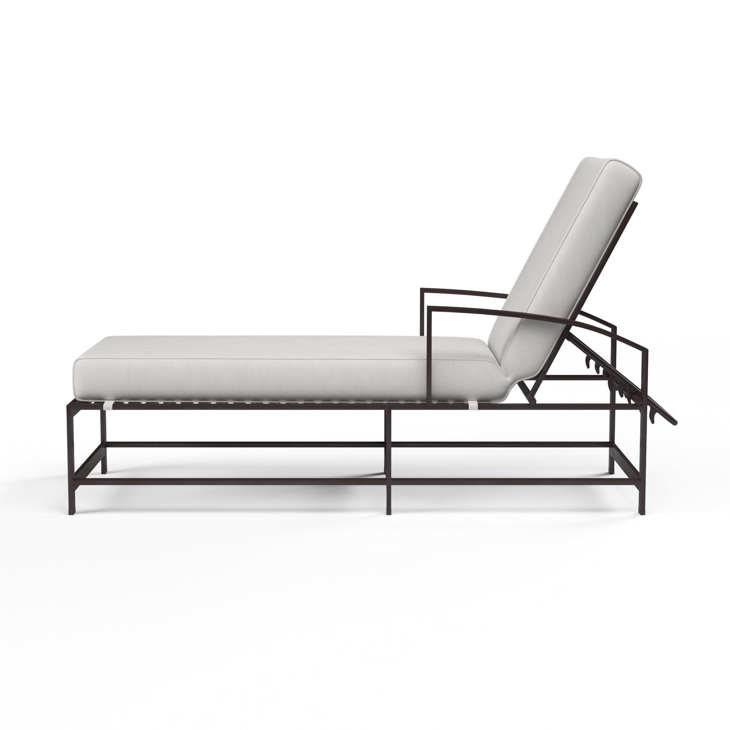 La Jolla Chaise in Canvas Flax w/ Self Welt - Espresso | Sunset West - SW401-9-FLAX-STKIT