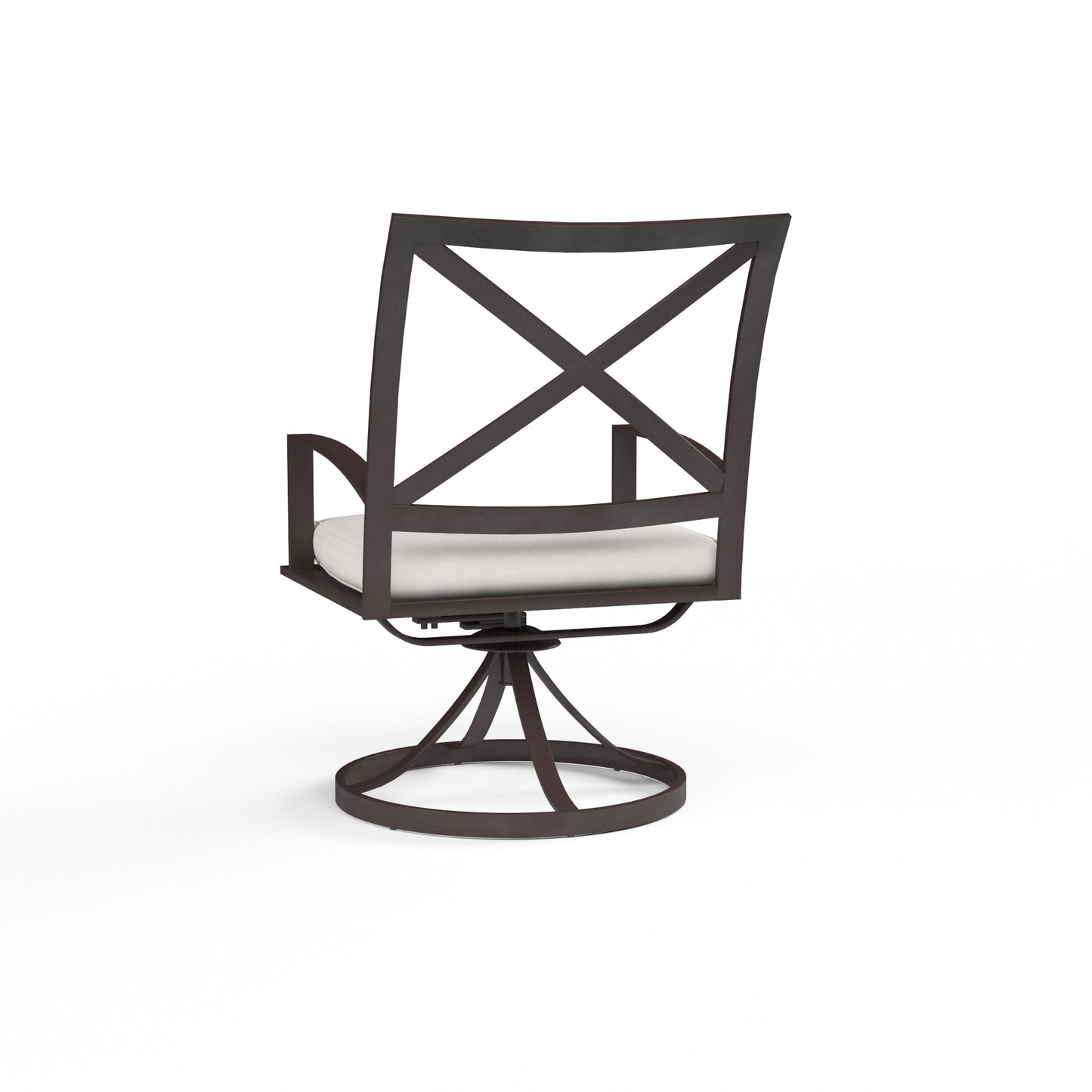 La Jolla Swivel Dining Chair in Canvas Flax w/ Self Welt - Espresso | Sunset West - SW401-11-FLAX-STKIT
