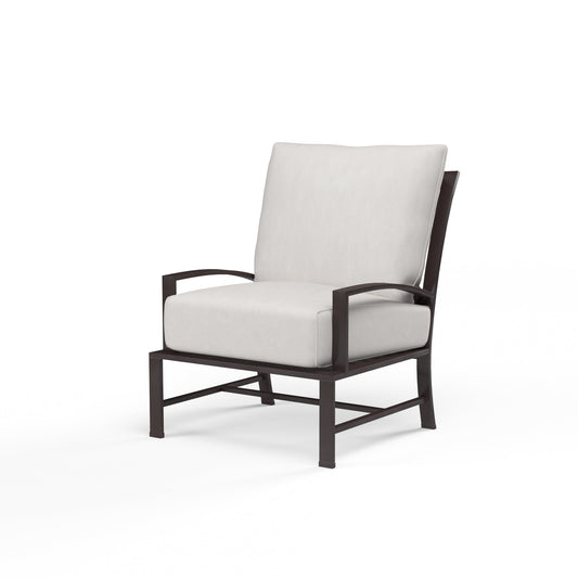 La Jolla Club Chair in Canvas Flax w/ Self Welt - Espresso | Sunset West - SW401-21-FLAX-STKIT