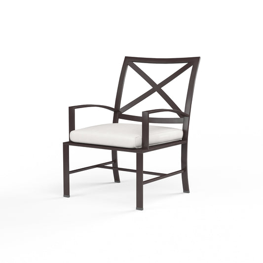 La Jolla Dining Chair in Canvas Flax w/ Self Welt - Espresso | Sunset West - SW401-1-FLAX-STKIT