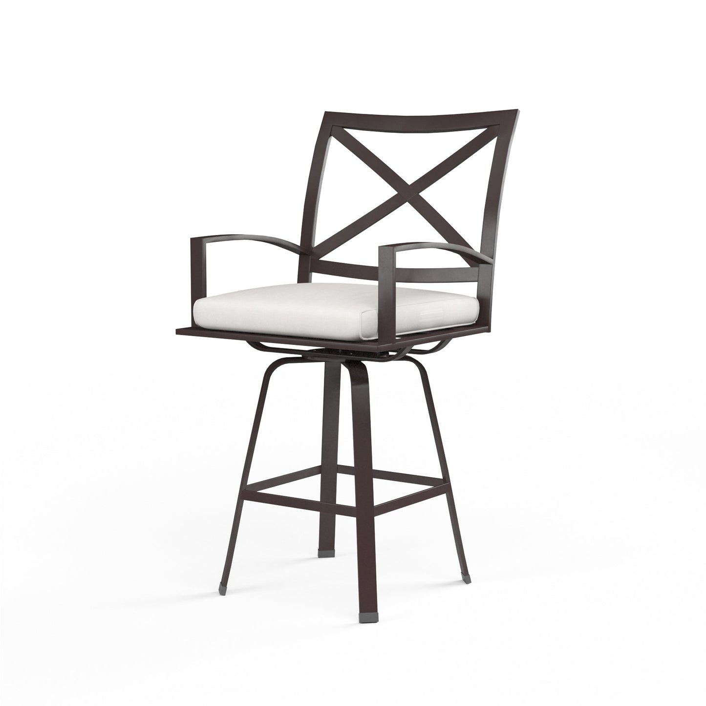 La Jolla Swivel Counter Stool in Canvas Flax w/ Self Welt - Espresso | Sunset West - SW401-7C-FLAX-STKIT