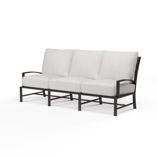 La Jolla Sofa in Canvas Flax w/ Self Welt - Espresso | Sunset West - SW401-23-FLAX-STKIT